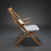 Surya Acworth accent chair with light gray upholstered cushions and a natural wood frame.