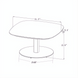 Surya Daniella outdoor coffee table with gray matte stone top and gray aluminum base, showing dimensions.