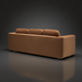Surya Cahill modern camel polyester sofa with charcoal rubber wood base, 94" wide.