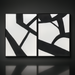 Surya Aasmaa AAM-001 modern abstract black and white wall art, 21" x 19" framed canvas.