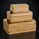 Surya Cane Garden decorative box set: three stacked, rectangular boxes made of natural bamboo with dark brown accents.