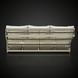 Winder Sectional Left Arm in cream Sunbrella acrylic with a woven aluminum base, ideal for indoor/outdoor use.