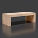Surya Coburn minimalist modern coffee table, light brown mango wood, 48"W x 16"H.