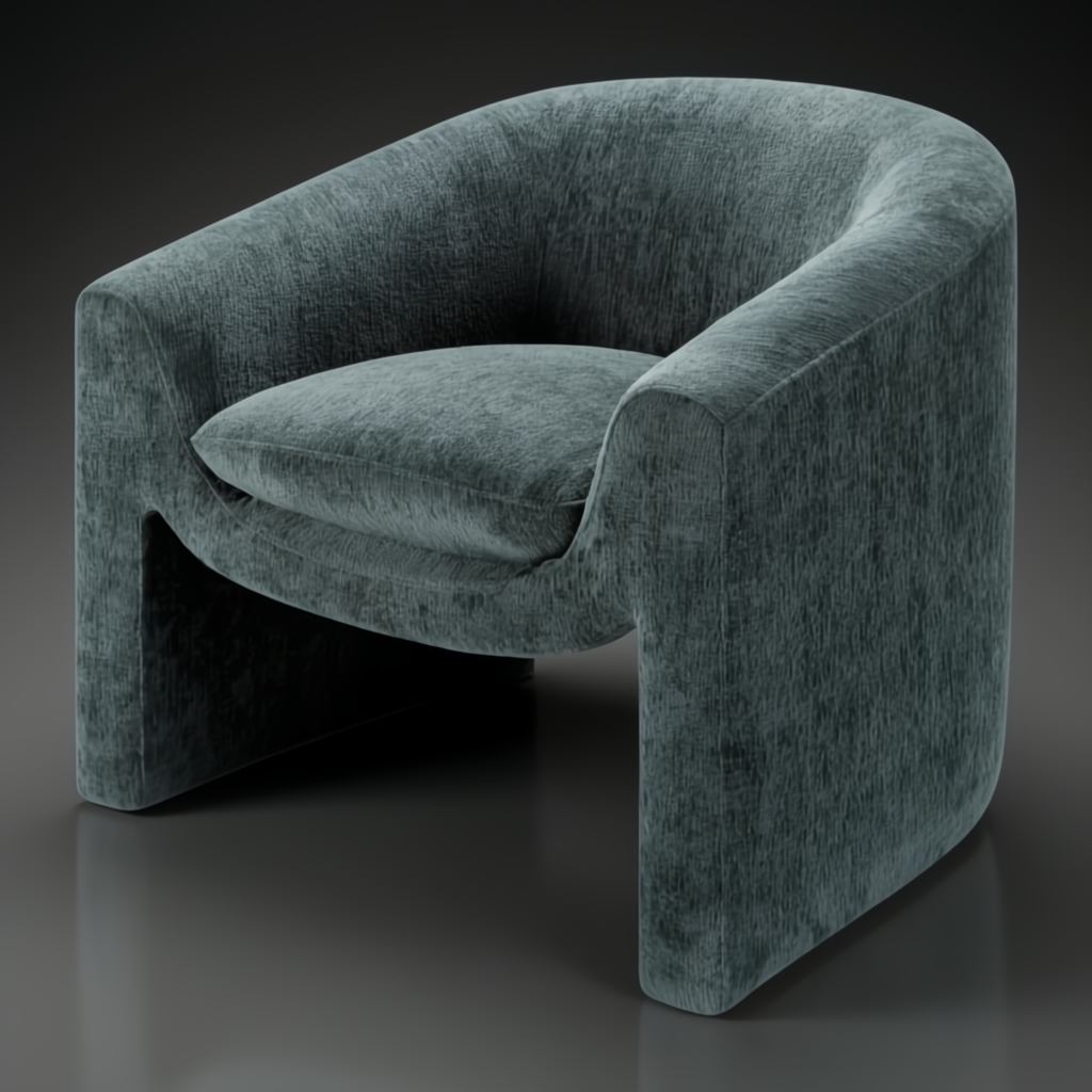 Surya Cascadia accent chair in teal 100% polyester with a clean, compact design.