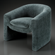 Surya Cascadia accent chair in teal 100% polyester with a clean, compact design.