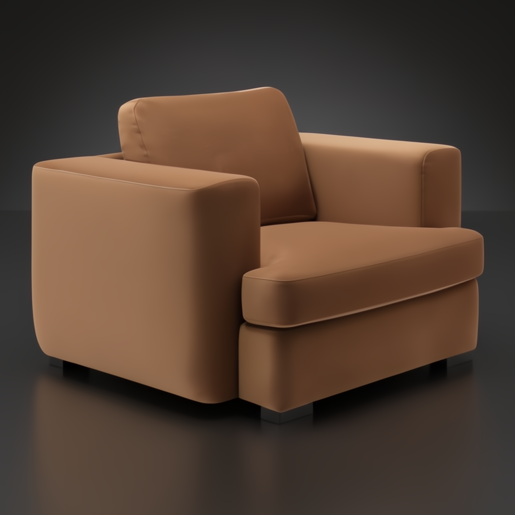 Modern Surya Cahill accent chair in a warm brown polyester upholstery with a structured design.