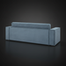Back view of a contemporary Surya Aira sofa with navy polyester upholstery and a clean, grounded design.