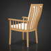 Surya Cape Town outdoor dining chair with wheat aluminum frame and white Sunbrella cushions.