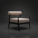 Surya Antibes accent chair with black aluminum frame and striped Sunbrella cushion.