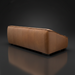 Back view of a spacious brown leather Surya Alba sofa with a refined design and black feet.