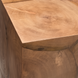 Surya Brax end table, a brown lacquered acacia cube with visible wood grain and knot variations.