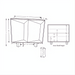 Line drawing of the Surya Scalene Cabinet, showing front, side, and inner shelf dimensions.