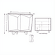 Line drawing of the Surya Scalene Cabinet, showing front, side, and inner shelf dimensions.