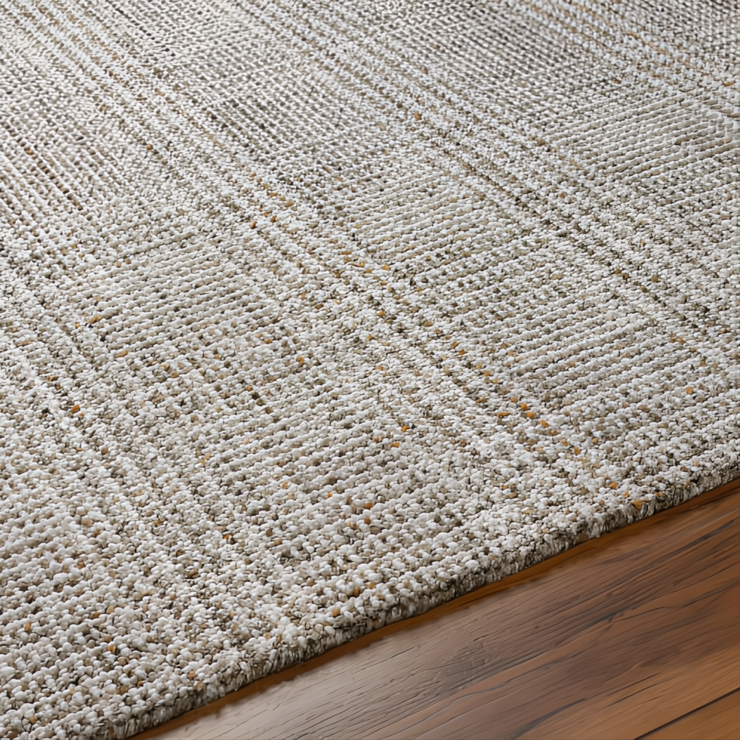 Surya Hope HOP-2300-P area rug, hand-loomed from recycled PET yarn, with a multi-tone neutral flatwoven design.