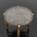 Round Surya Porta End Table with dark brown matte stone top, brown aluminum base, and PE rope detail.
