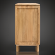 Surya Silas Cabinet: Scandinavian modern brown stained mango wood storage cabinet, 30"H x 32"W x 16"D.