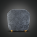Surya Perch Accent Chair, minimalist modern design, medium gray polyester upholstery, brown rubber wood base.