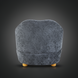 Surya Perch Accent Chair, minimalist modern design, medium gray polyester upholstery, brown rubber wood base.