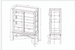 Technical drawing of the Surya Marin Bookcase, showing front and side dimensions for the 55-inch black and brown unit.