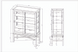 Technical drawing of the Surya Marin Bookcase, showing front and side dimensions for the 55-inch black and brown unit.