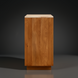 Surya Skopa mid-century modern cabinet with beige marble top and beige white oak base.