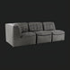 Black 100% leather Surya Oryan modular sofa with structured, tufted design.