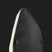 Back view of the Surya AERI-001 accent mirror, showing its specialty shape, white lacquered concrete frame, and hanging hardware.