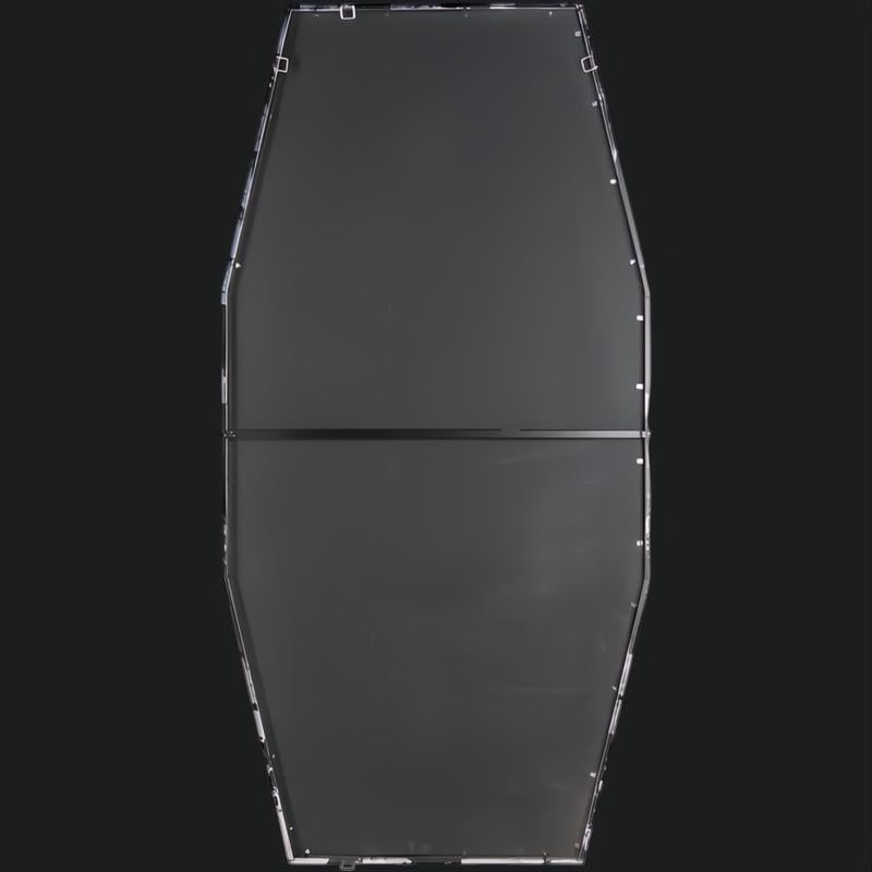 Back of an elongated Surya Adams Wall Decor mirror with mounting hardware.