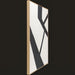 Surya Aasmaa AAM-003 abstract wall art with black hand-painted design on white canvas in a matte brown frame.