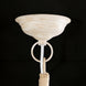 Distressed off-white ceiling canopy and chain hanging mechanism with rope detail for Surya Braylee Chandelier.