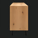 Modern Surya Molander sideboard with natural oak veneer top and black steel legs.