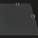 Back of a rectangular Surya Adams wall mirror with antiqued gold iron frame and hanging hardware.