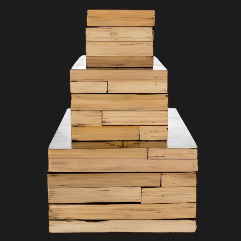 Surya Cane Garden decorative box set, natural bamboo and dark brown hand-painted wood, stacked.