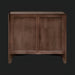 Brown lacquered mango wood Surya Ronan Cabinet with two soft-close doors and a modern, minimalist design.