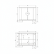 Technical drawing of Surya Poros Cabinet, showing front and interior dimensions.