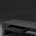 Surya Coburn black brushed mango wood coffee table with an open soft-close storage drawer.