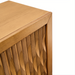 Beige natural ash wood veneer Surya Lulea Cabinet with 3D patterned doors and mid-century modern style.