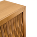 Beige natural ash wood veneer Surya Lulea Cabinet with 3D patterned doors and mid-century modern style.