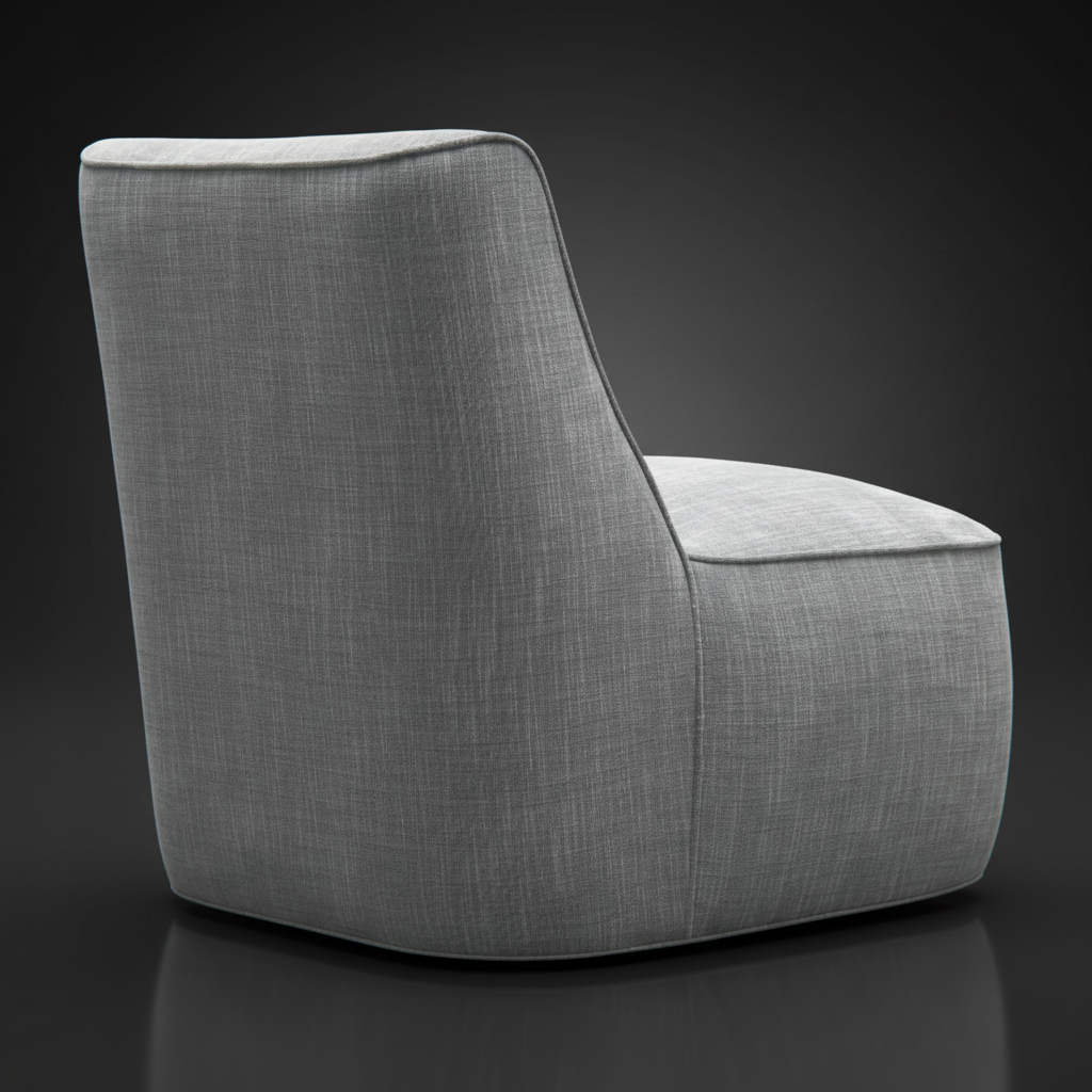 Modern Surya Adalei accent chair with a gray polyester-linen cover and minimalist design.