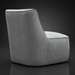 Modern Surya Adalei accent chair with a gray polyester-linen cover and minimalist design.