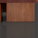 Close-up of a Surya Mirava Ottoman base, showing the rich brown wood legs and a hint of the upholstered top.
