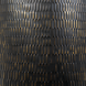 Close-up of the Surya Amenet End Table's black iron with hammered detailing and gold accents.