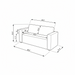 Diagram of the Surya Aira AIRA-002 contemporary beige polyester sofa with dimensions.