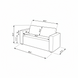 Diagram of the Surya Aira AIRA-002 contemporary beige polyester sofa with dimensions.