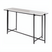 Surya Anaya console table with white natural marble top and black powder-coated iron base.