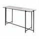 Surya Anaya console table with white natural marble top and black powder-coated iron base.