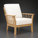Surya Cape Town outdoor accent chair with white Sunbrella cushions and a wheat hand-painted aluminum base.