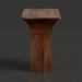 Surya Langford brown mango wood end table with a minimalist modern design and textured base.