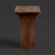 Surya Langford brown mango wood end table with a minimalist modern design and textured base.