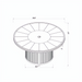 Line drawing of the round Surya Cape Town Fire Table, showing its 50" diameter top and 27" diameter base.
